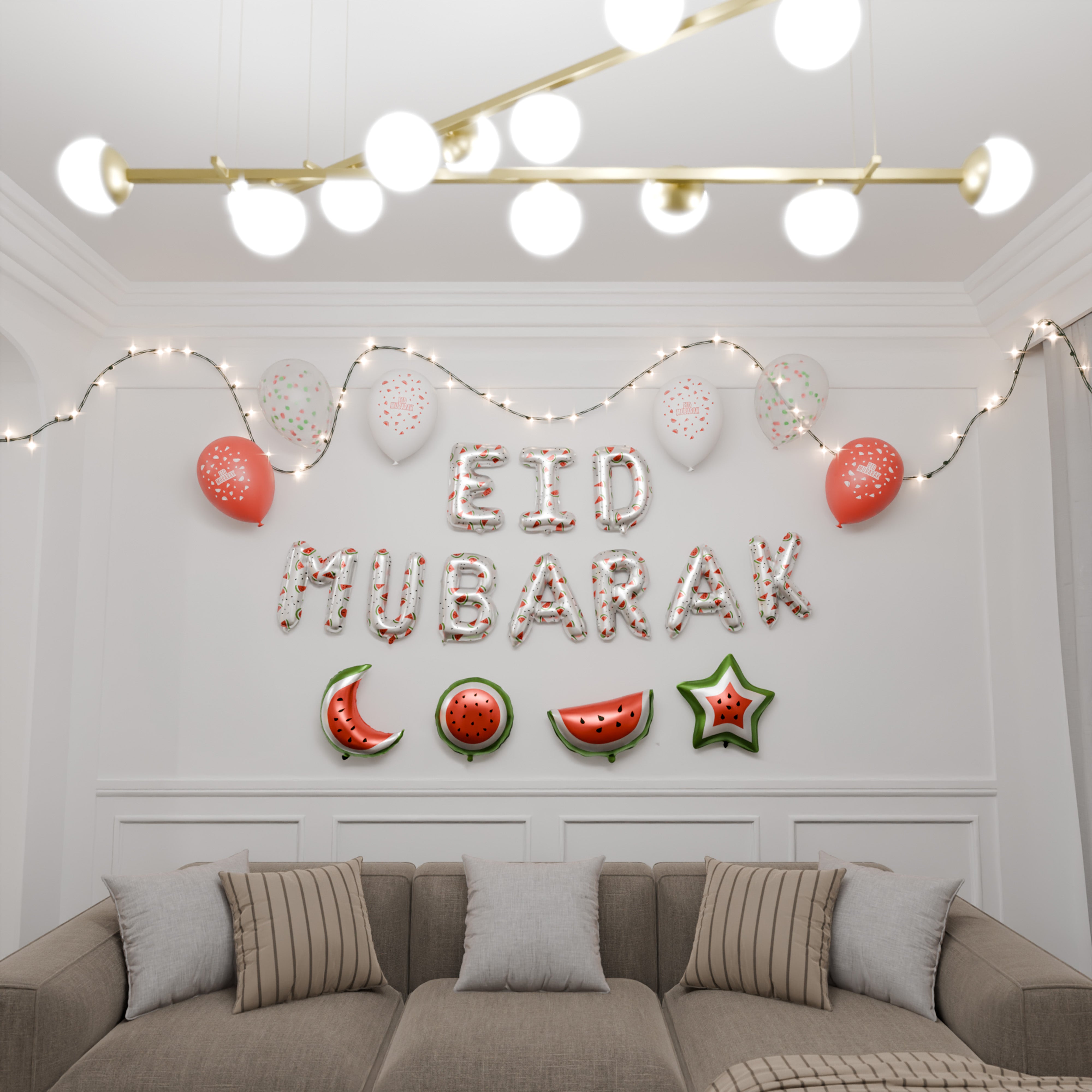 White Eid Mubarak Palestine Themed Decoration Gift Set | 5 Items