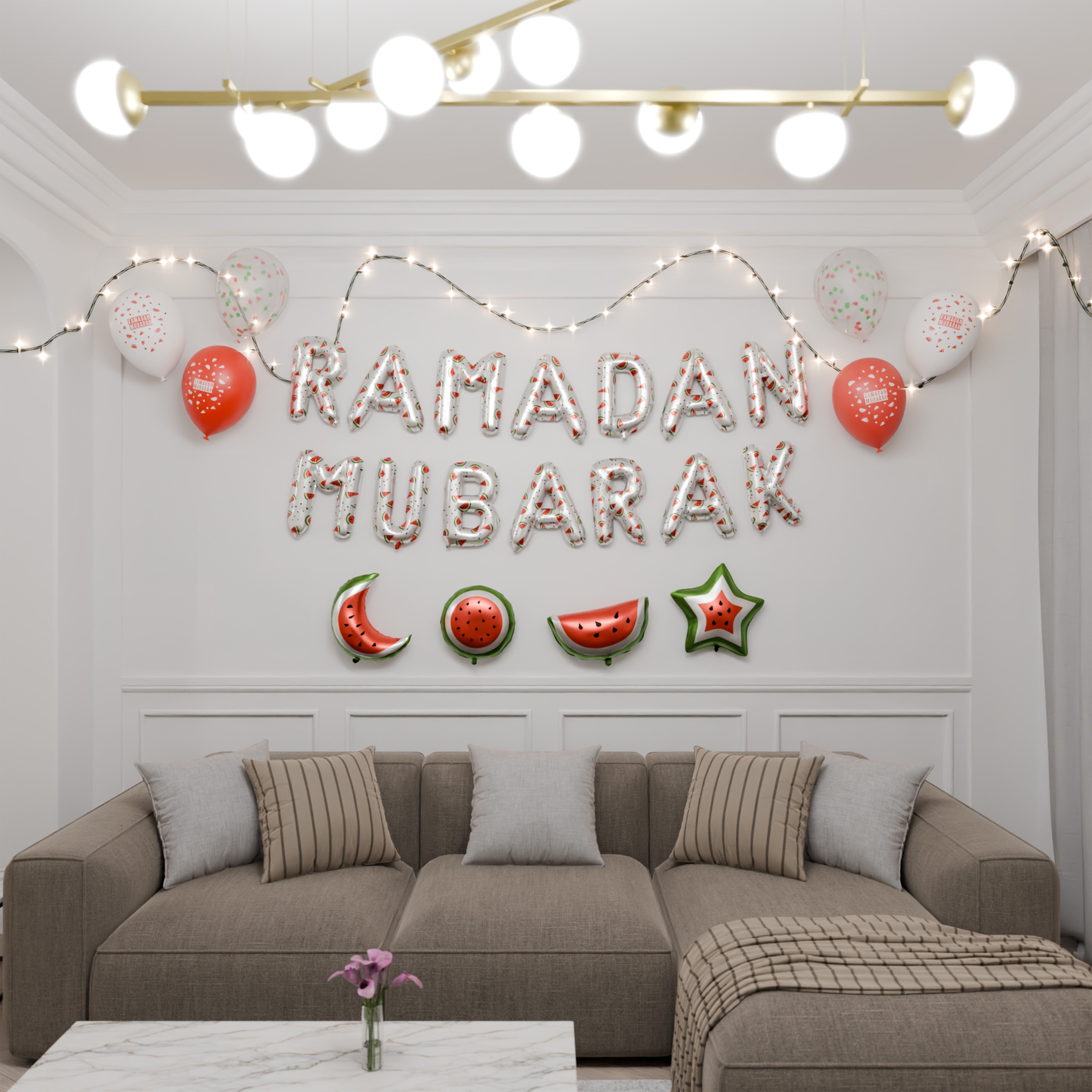 White Ramadan Mubarak Palestine Themed Decoration Gift Set | 5 Items