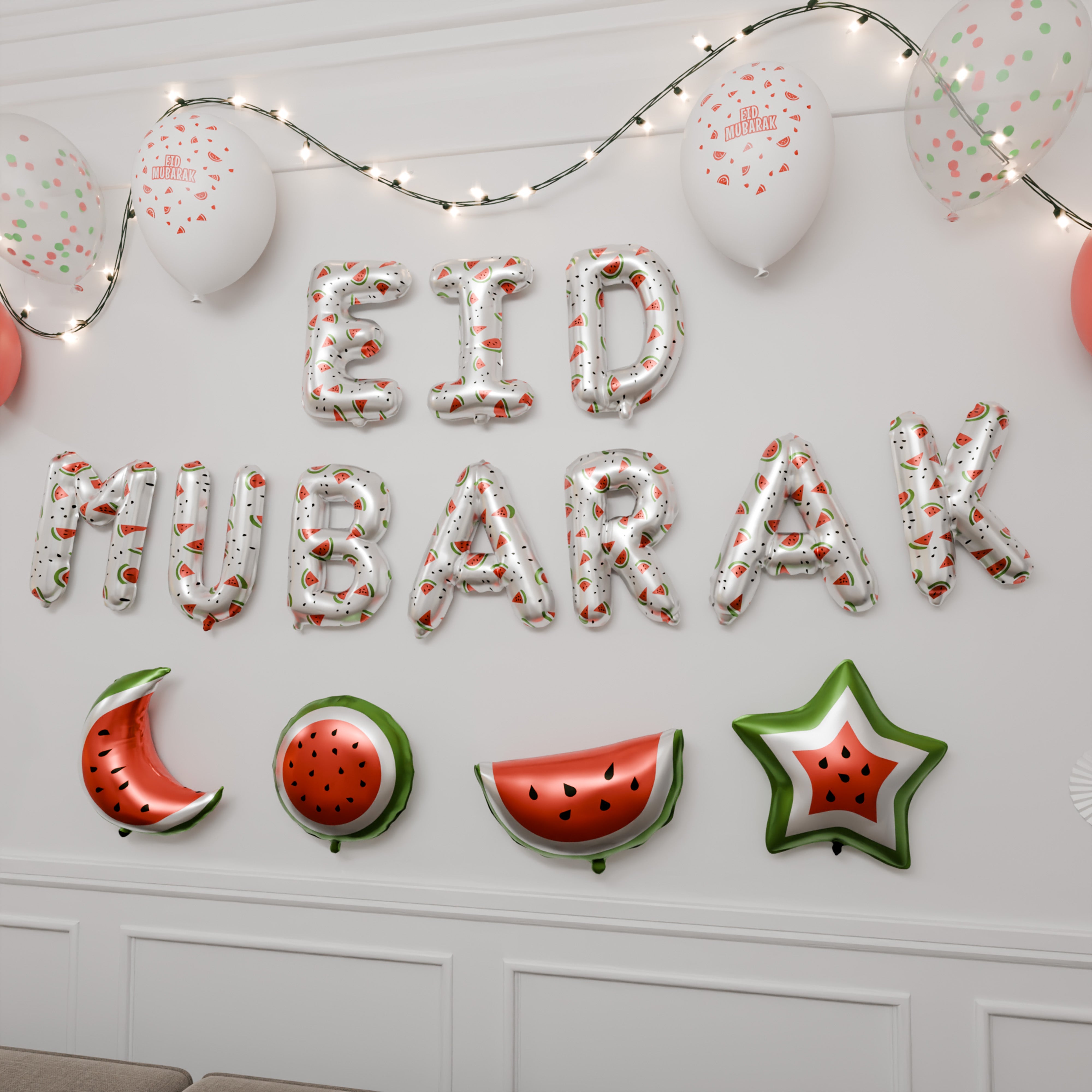 White Eid Mubarak Palestine Themed Decoration Gift Set | 5 Items