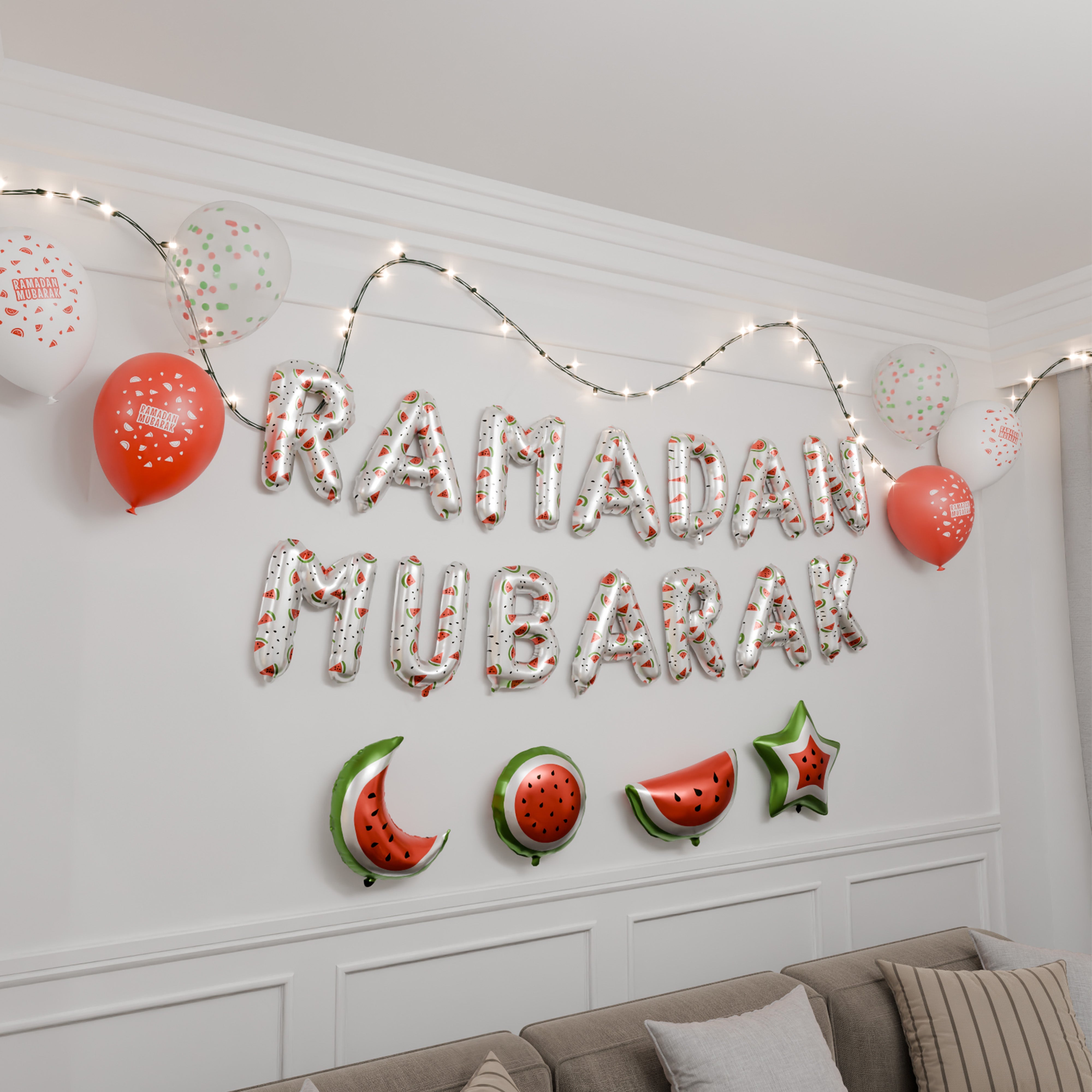 White Ramadan Mubarak Palestine Themed Decoration Gift Set | 5 Items