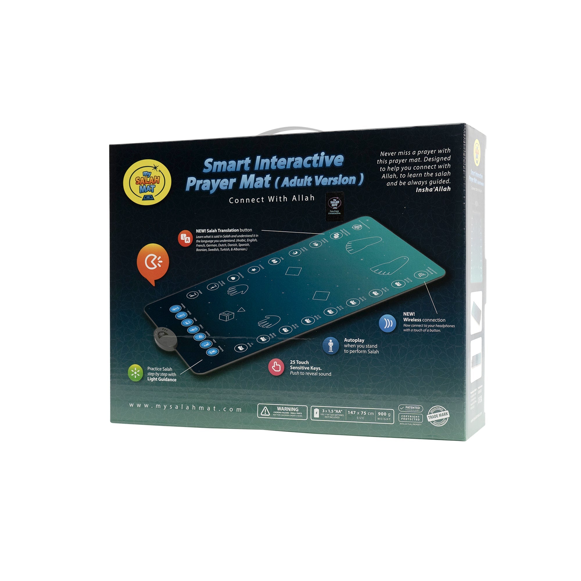 Smart Interactive Adult/Revert Prayer Mat | Original Version | A beautiful Ramadan and Eid gift for loved ones
