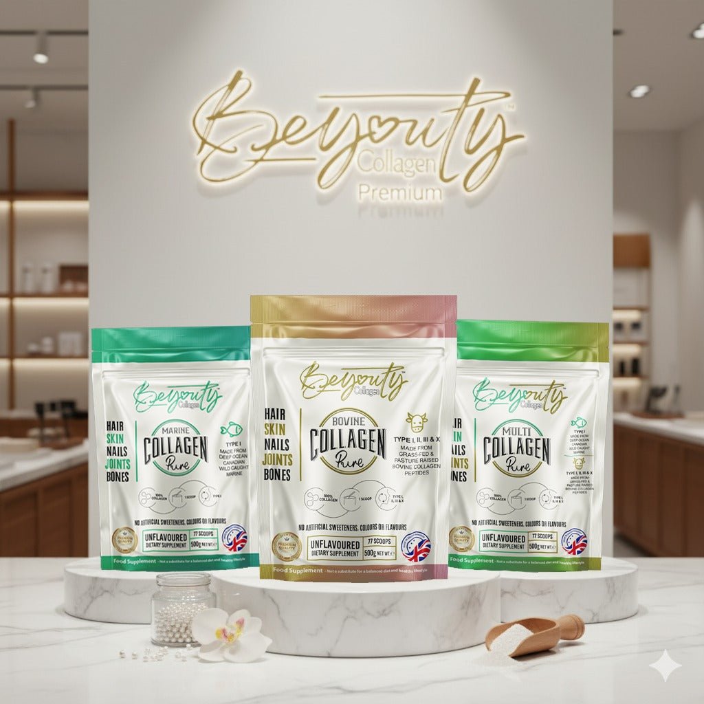 Pure Hydrolysed Bovine Collagen Peptides TYPE I, III & X - 500g