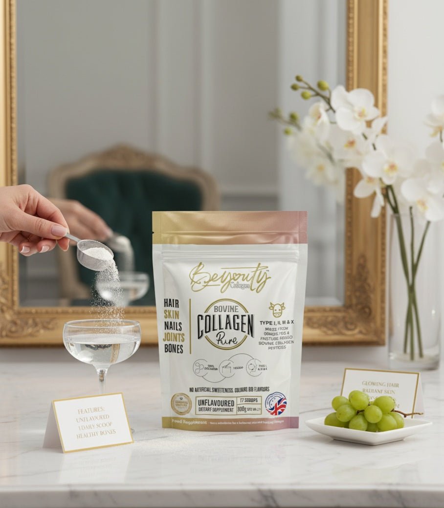 Pure Hydrolysed Bovine Collagen Peptides TYPE I, II, III & X - 500g