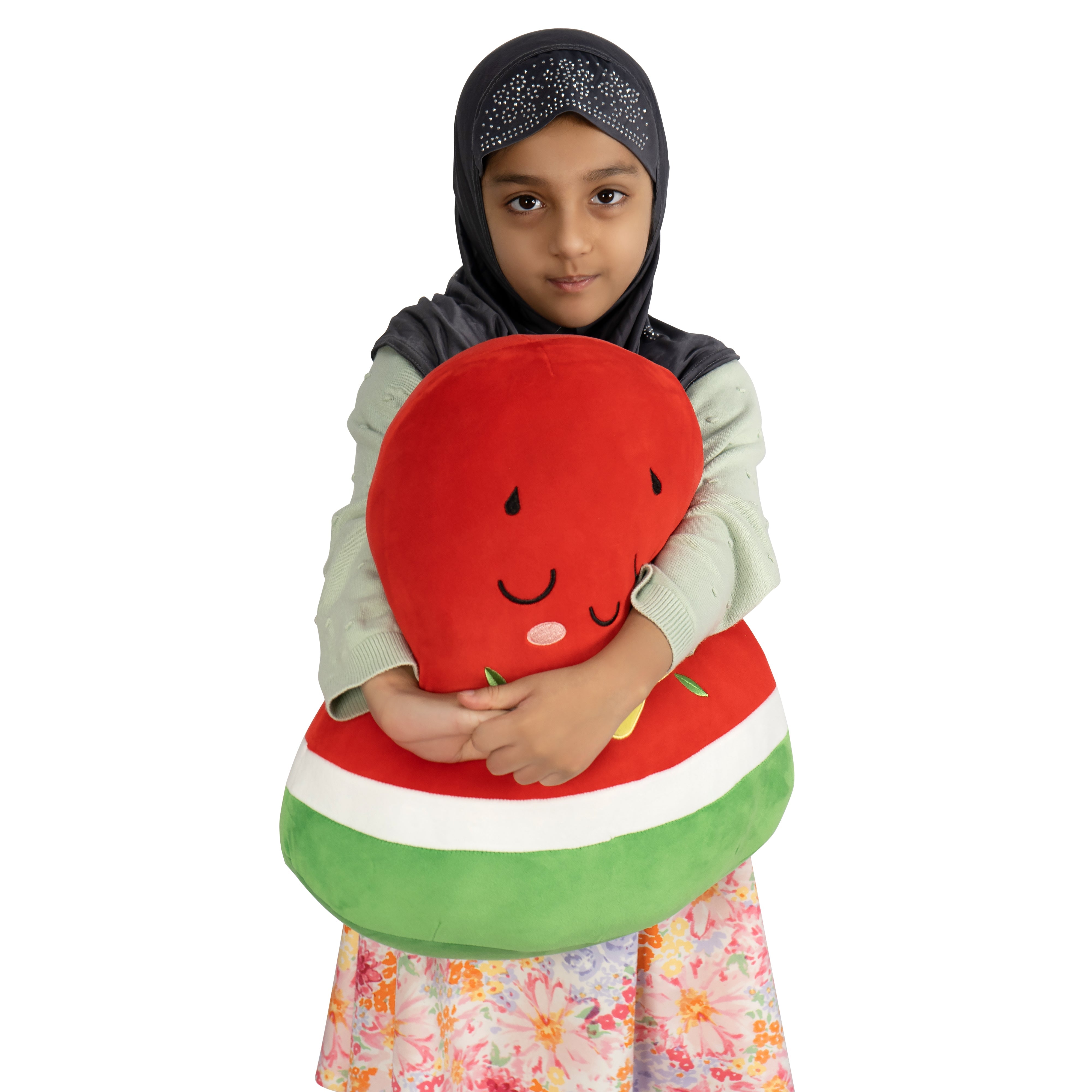Watermelon Plushie - 40cm Soft Cuddly Pillow Adorable Fruit Plush Muslim Doll | Ramadan & Eid Gift