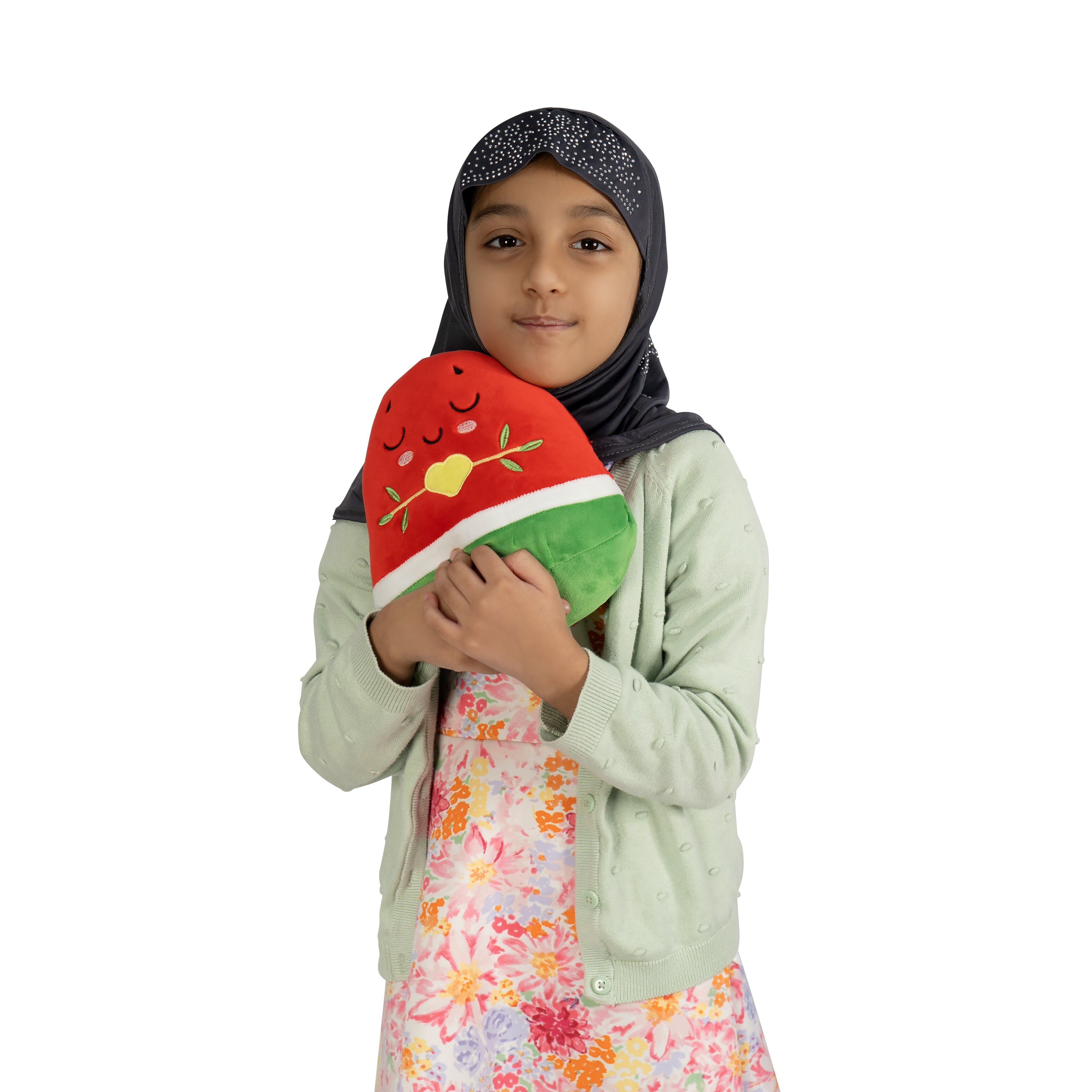 Watermelon Plushie - 20cm Soft Cuddly Pillow Adorable Fruit Plush Muslim Doll | A beautiful Ramadan and Eid gift for loved ones