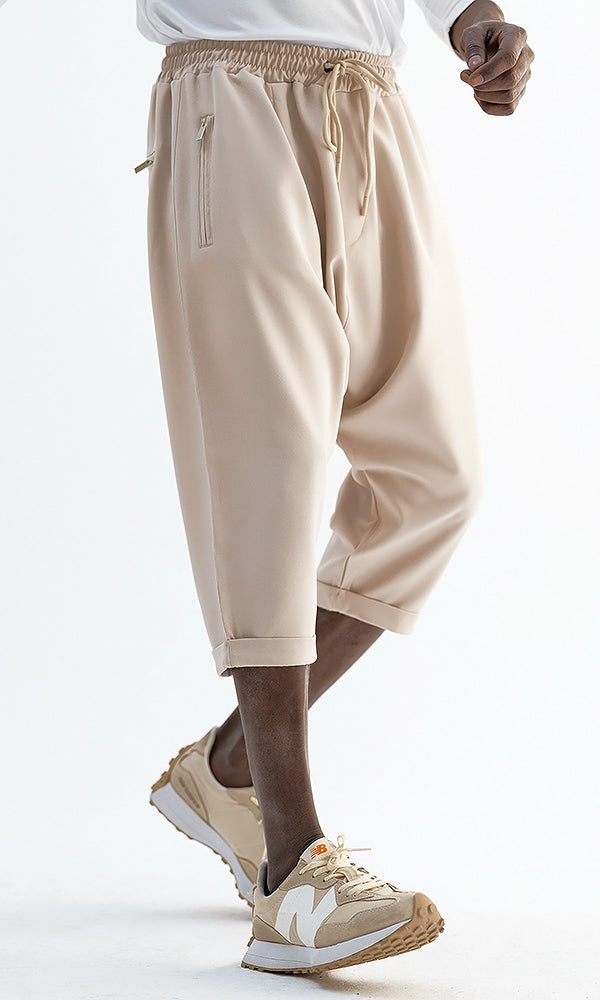 Relaxed Bermuda Shorts – Beige, Halal-Compliant | AZUR