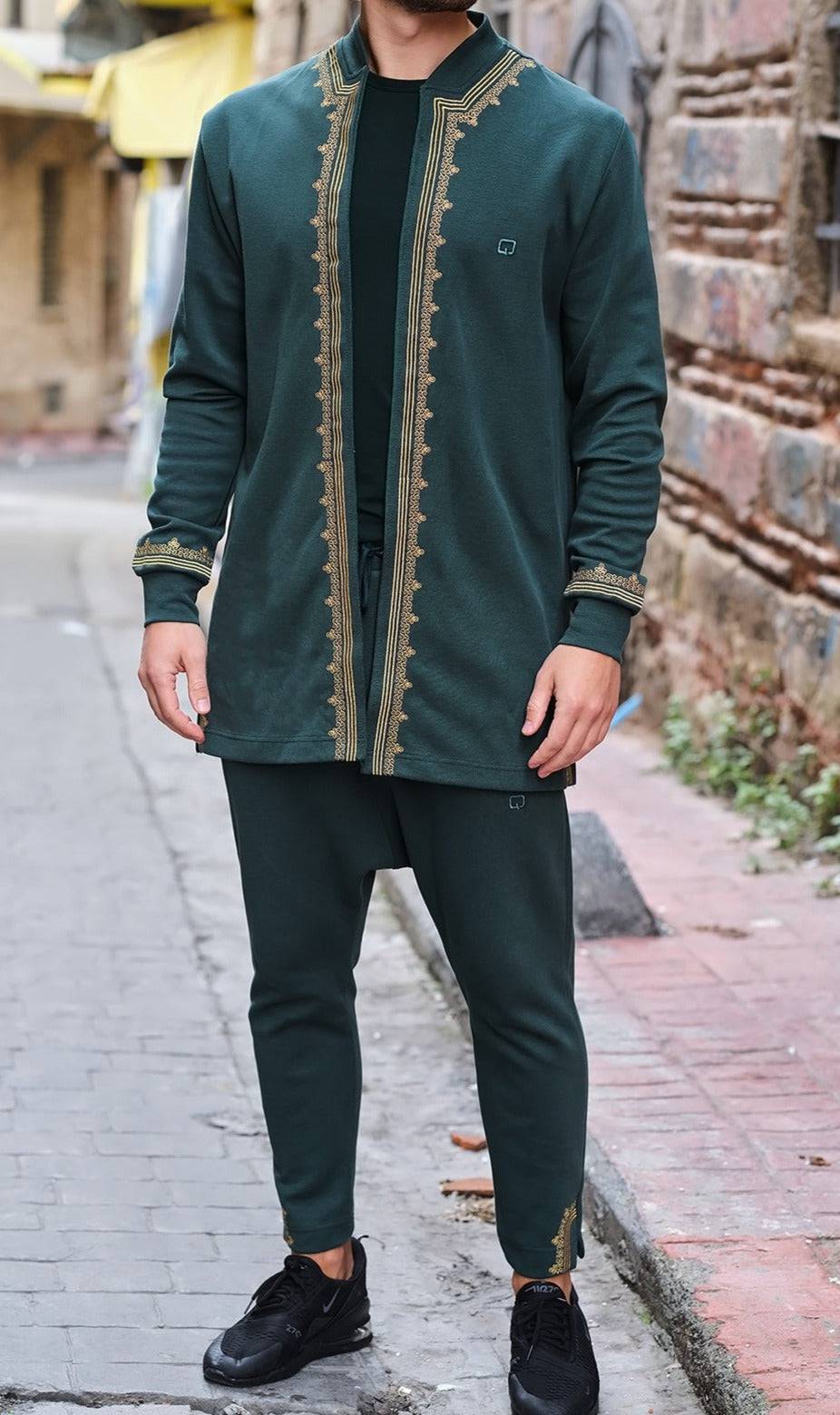 QL Etniz Set Menara in Emerald Green and Gold