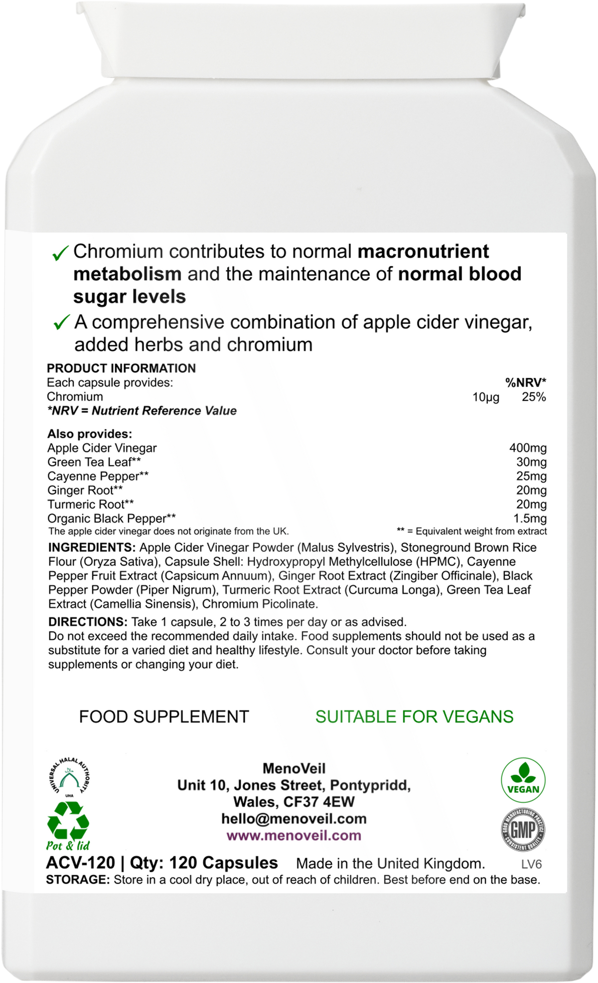 MenoVeil Apple Cider Vinegar & Botanical Complex