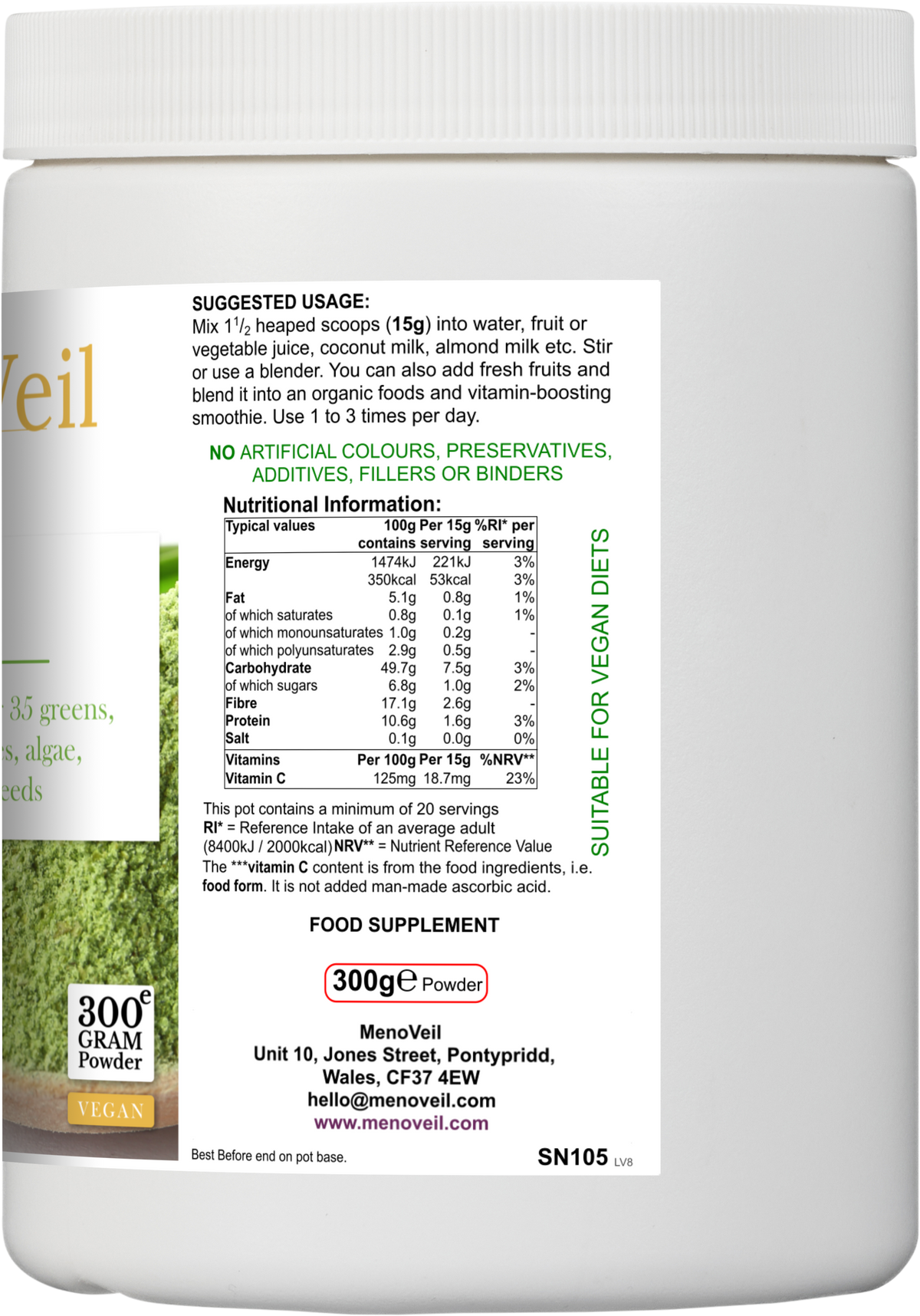 MenoVeil Green35 | 35 Superfood Greens Powder