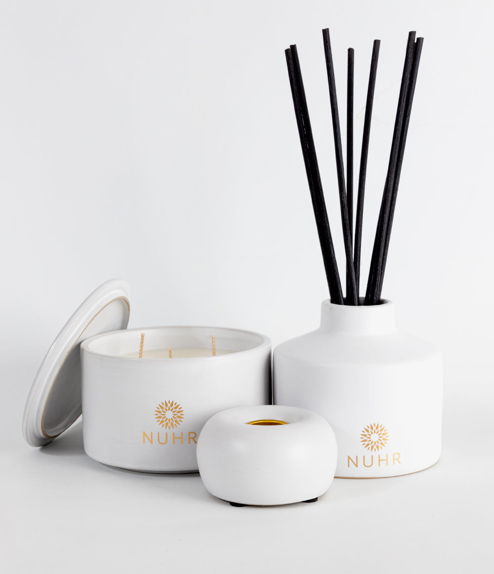 3 Wick Ceramic Candle - Dubai in Black or White