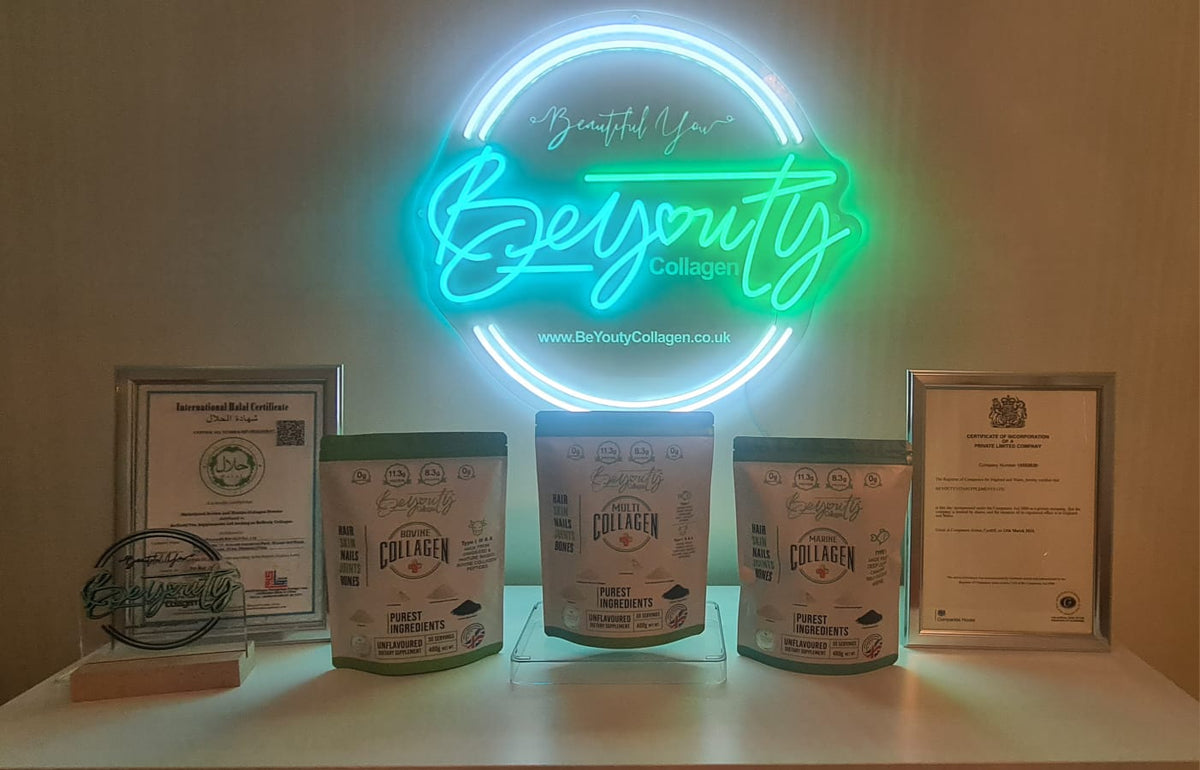 Pure Hydrolysed Bovine Collagen Peptides TYPE I, III & X - 500g