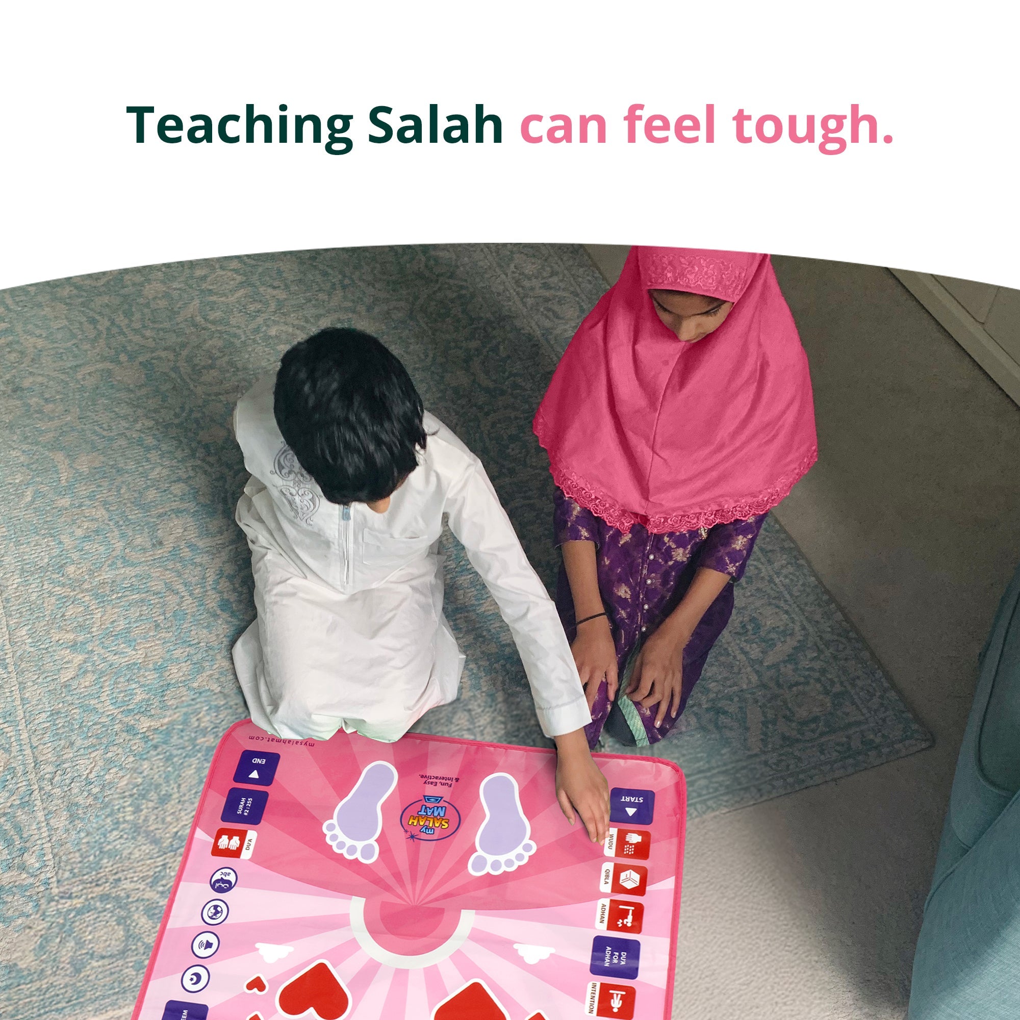 Smart Interactive Kids Prayer Mat Pink Version |  Now with Salah Translation | A beautiful Ramadan and Eid gift for loved ones