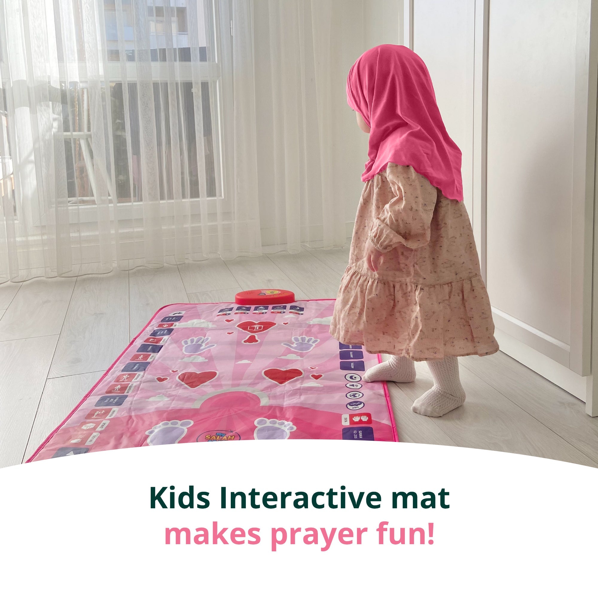 Smart Interactive Kids Prayer Mat Pink Version |  Now with Salah Translation | A beautiful Ramadan and Eid gift for loved ones