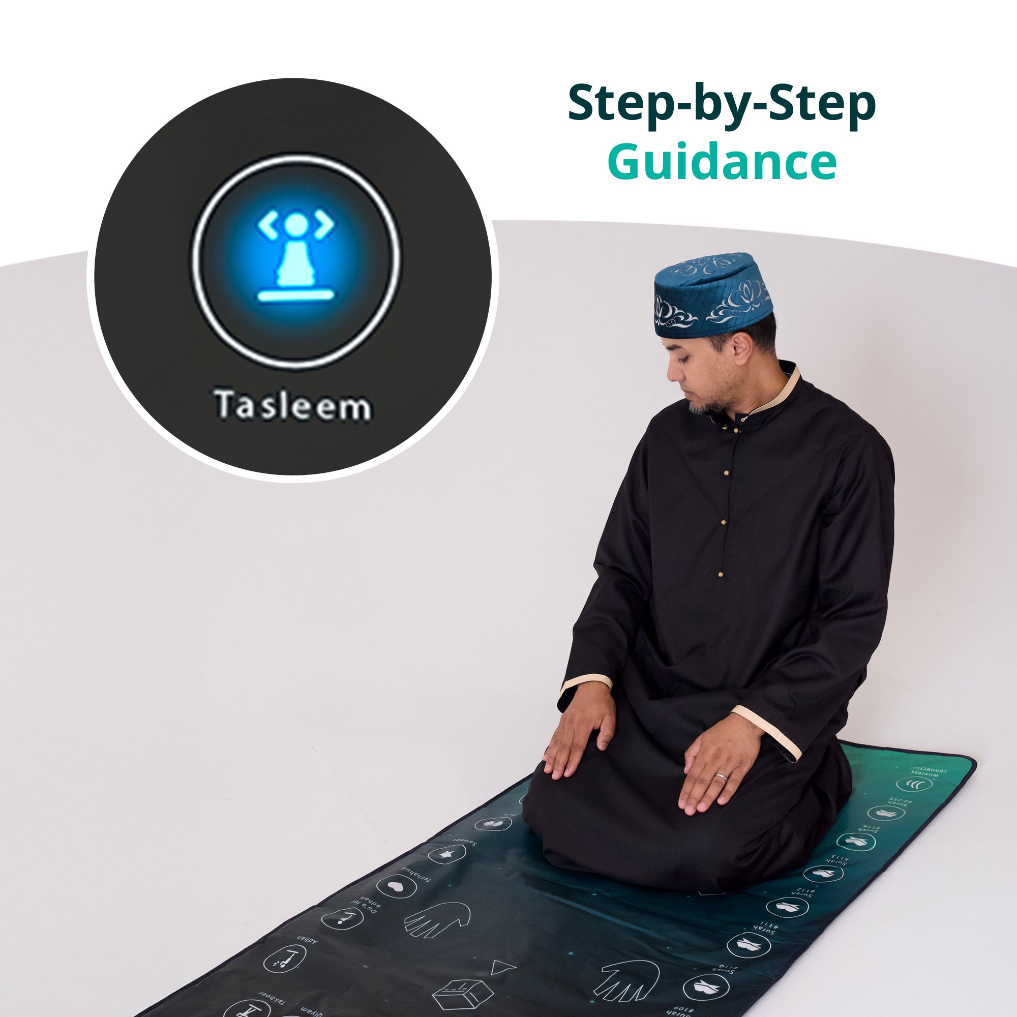 Smart Interactive Adult/Revert Prayer Mat | Original Version | A beautiful Ramadan and Eid gift for loved ones