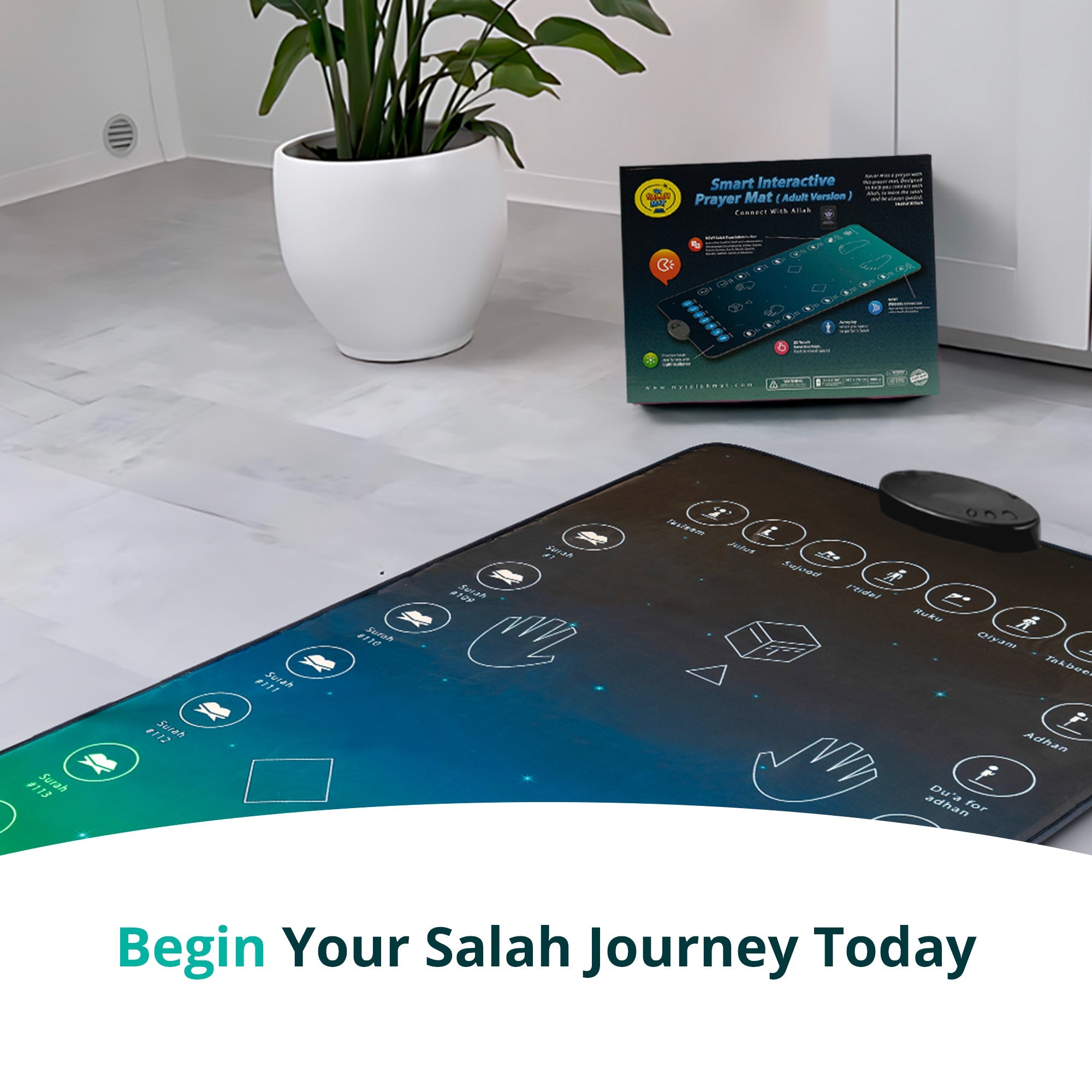 Smart Interactive Adult/Revert Prayer Mat | Original Version | A beautiful Ramadan and Eid gift for loved ones