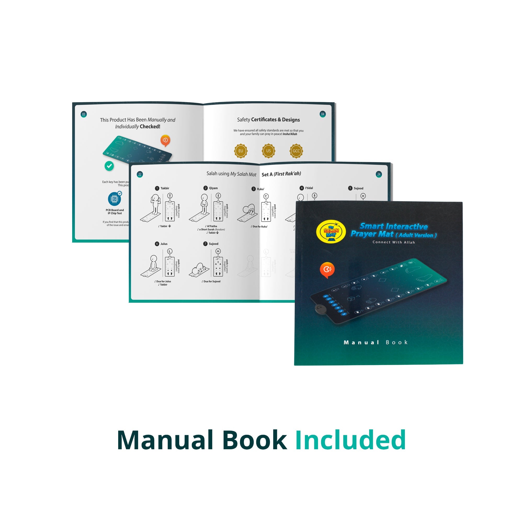 Smart Interactive Adult/Revert Prayer Mat | Original Version | A beautiful Ramadan and Eid gift for loved ones