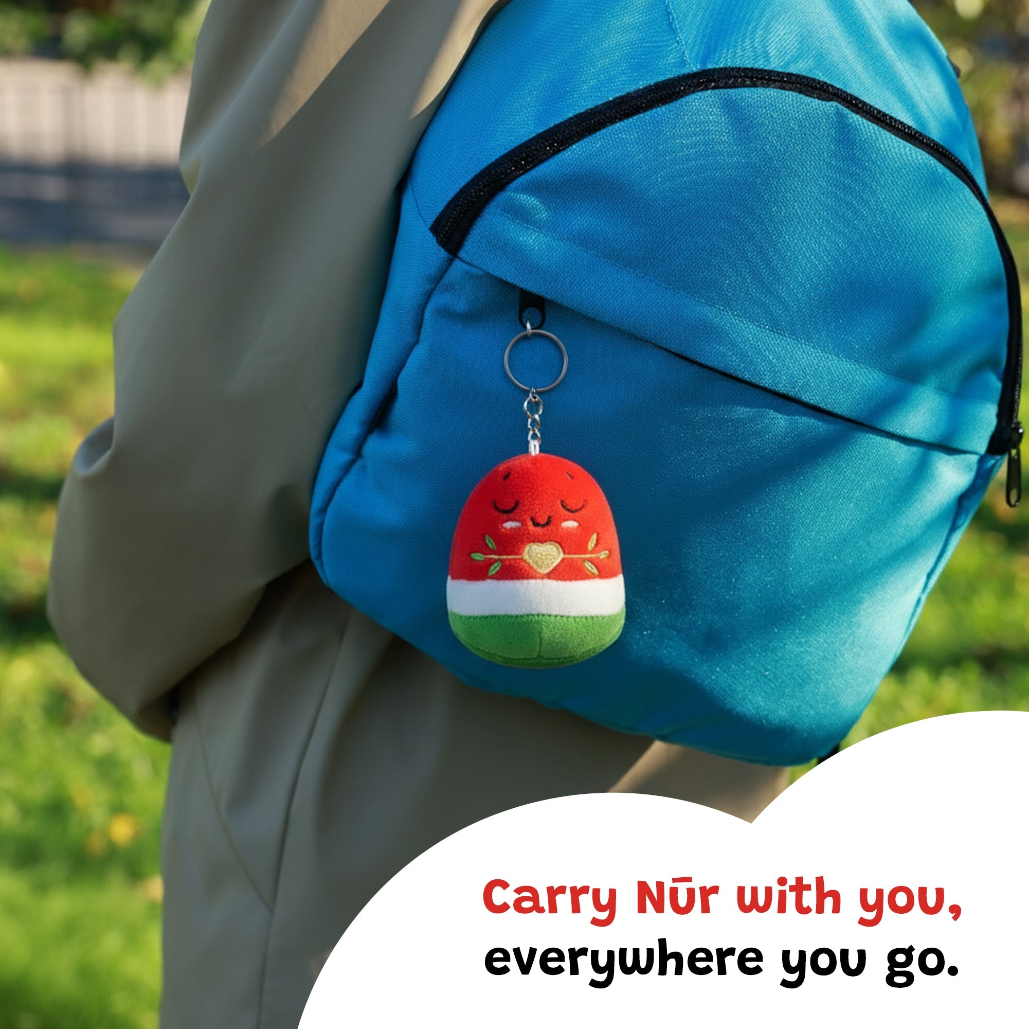 Watermelon Keyring - 8cm Soft Adorable Fruit Plush Muslim Doll | A beautiful Ramadan and Eid gift for loved ones