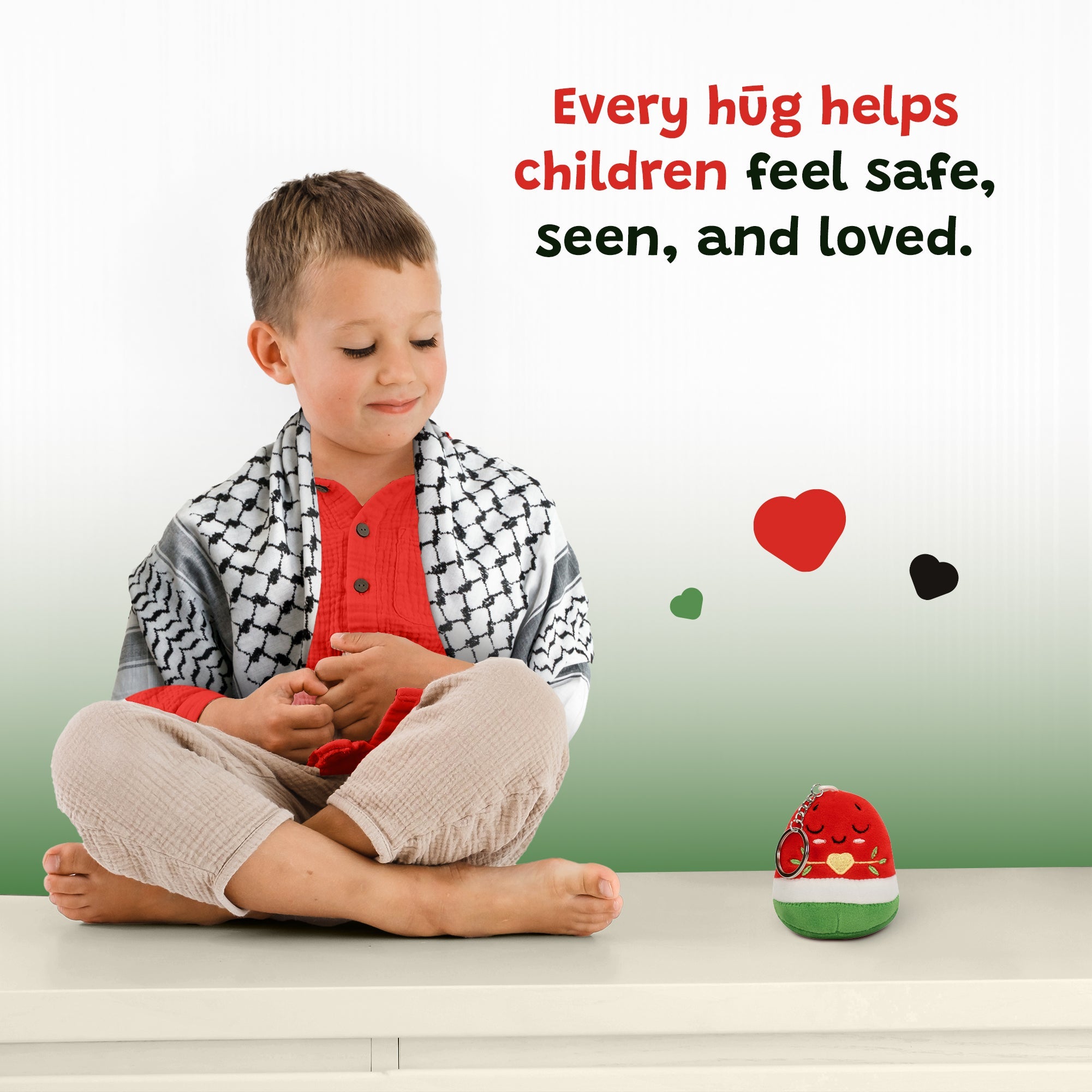 Watermelon Keyring - 8cm Soft Adorable Fruit Plush Muslim Doll | A beautiful Ramadan and Eid gift for loved ones