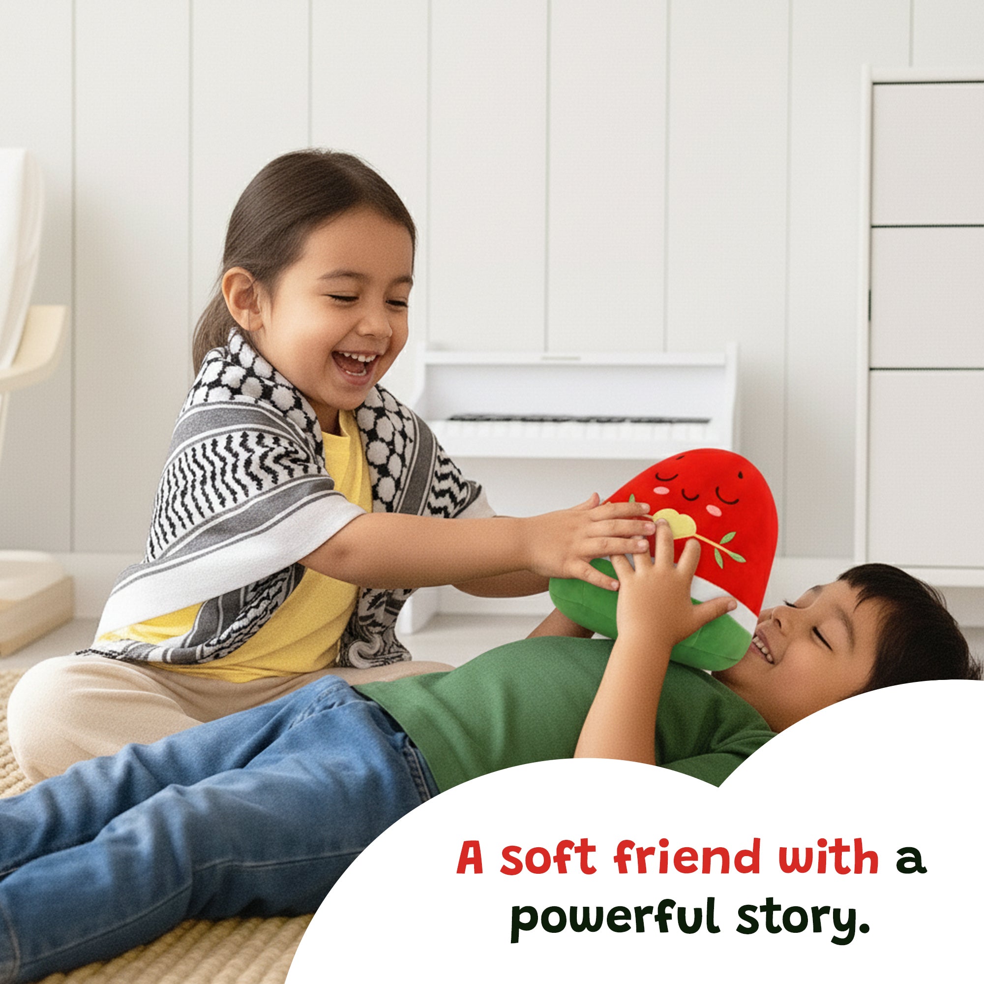 Watermelon Plushie - 20cm Soft Cuddly Pillow Adorable Fruit Plush Muslim Doll | A beautiful Ramadan and Eid gift for loved ones