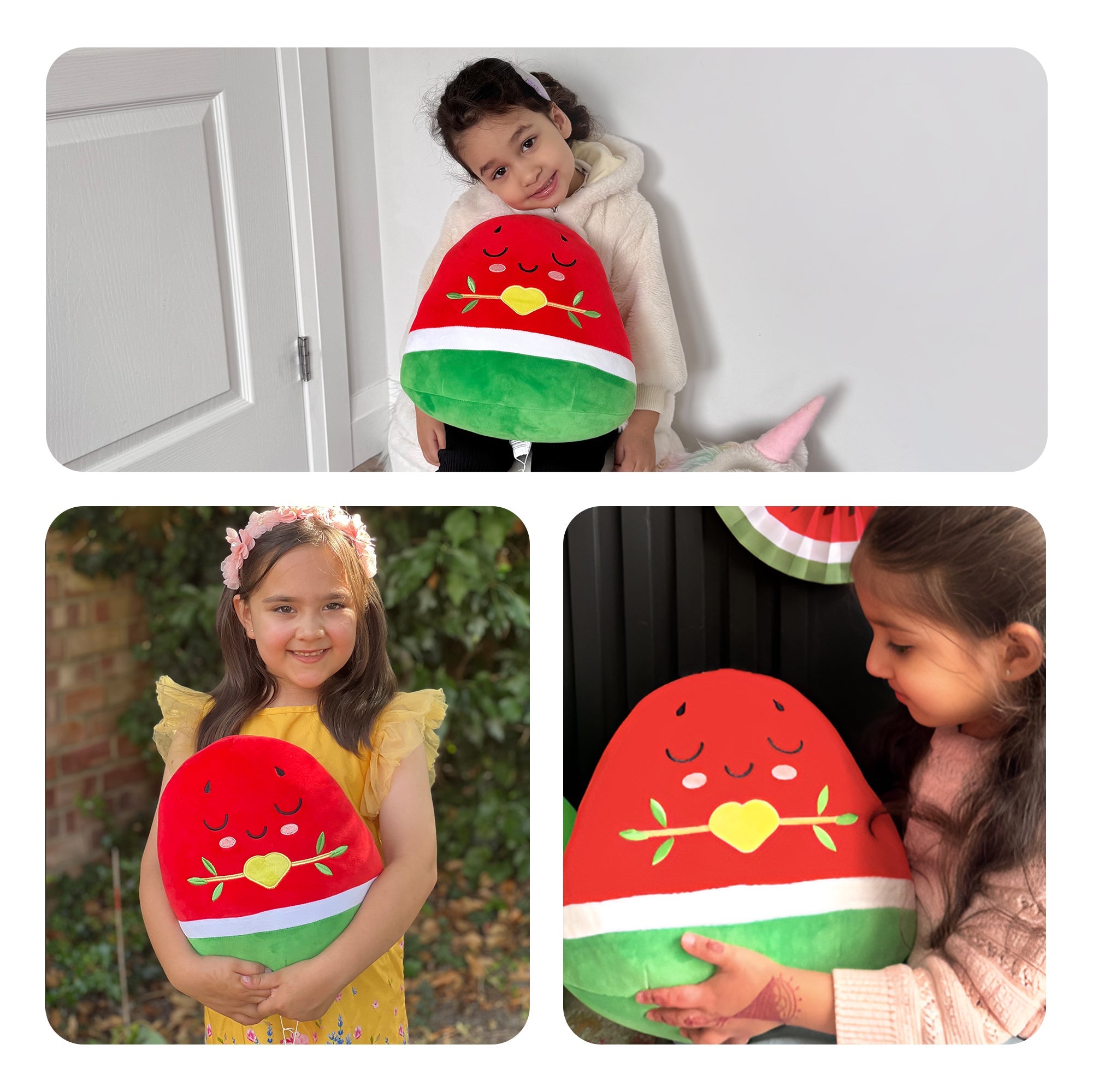 Watermelon Plushie - 20cm Soft Cuddly Pillow Adorable Fruit Plush Muslim Doll | A beautiful Ramadan and Eid gift for loved ones