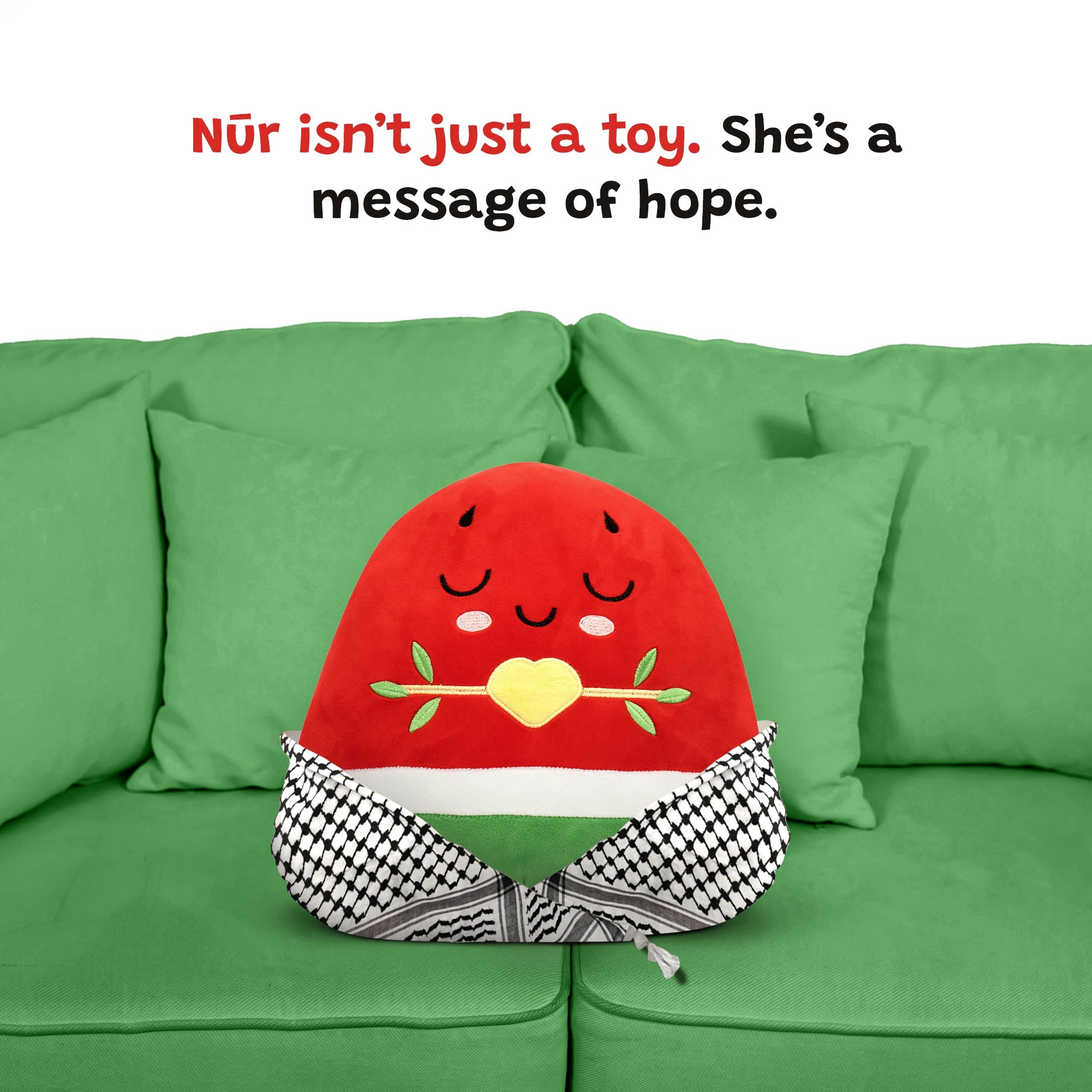 Watermelon Plushie - 30cm Soft Cuddly Pillow Adorable Fruit Plush Muslim Doll | A beautiful Ramadan and Eid gift for loved ones