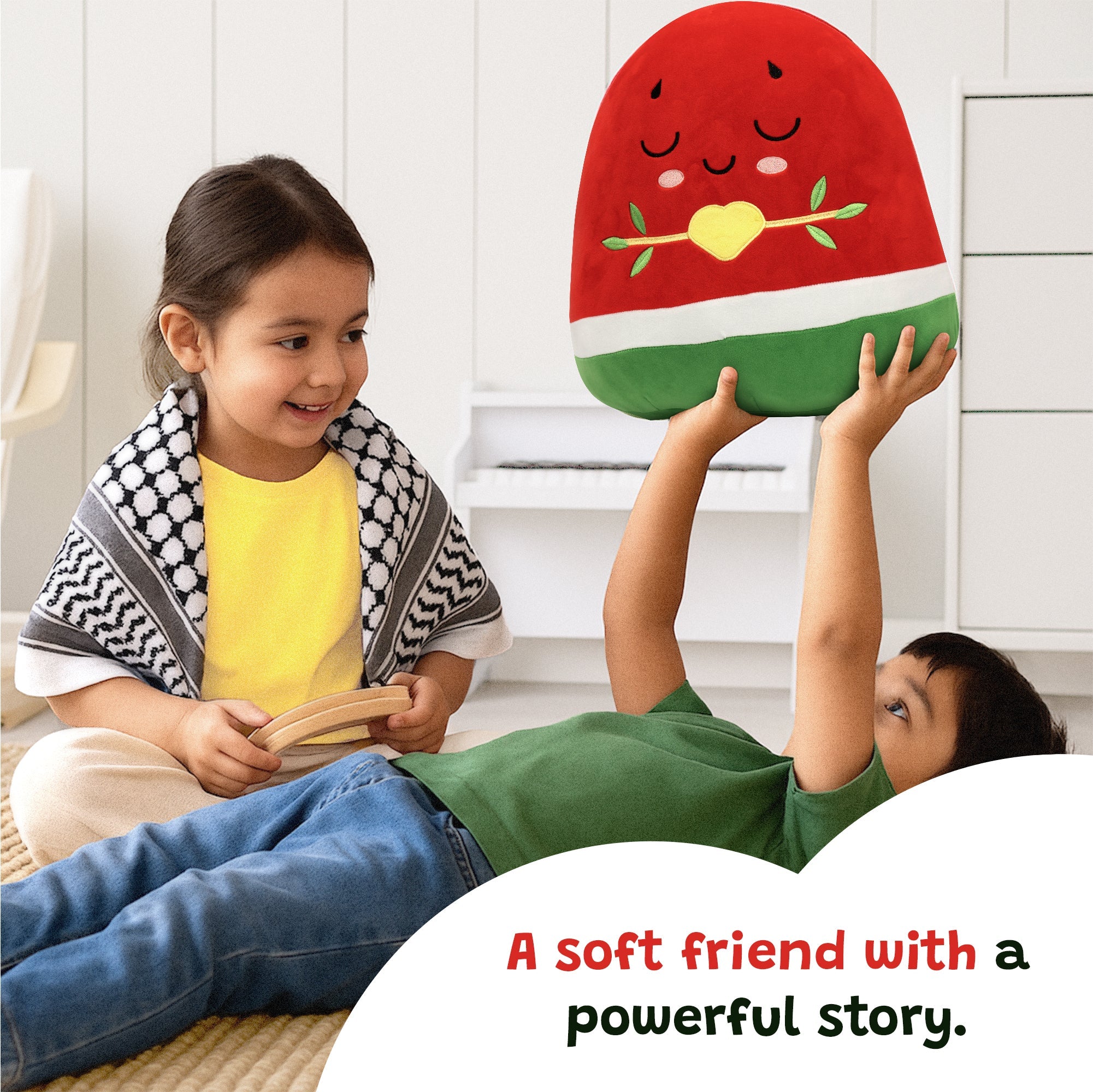Watermelon Plushie - 40cm Soft Cuddly Pillow Adorable Fruit Plush Muslim Doll | A beautiful Ramadan and Eid gift for loved ones