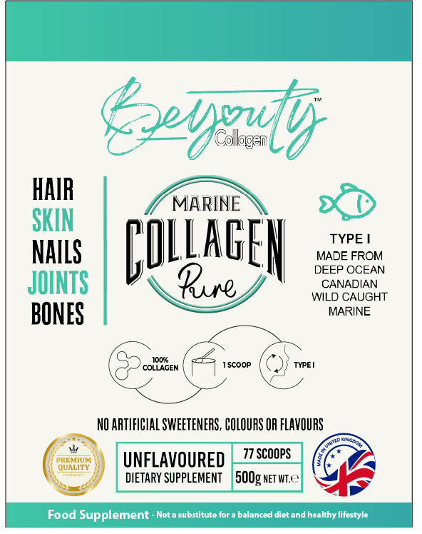 Pure Premium Marine Collagen Hydrolysed Peptides TYPE I - 500g