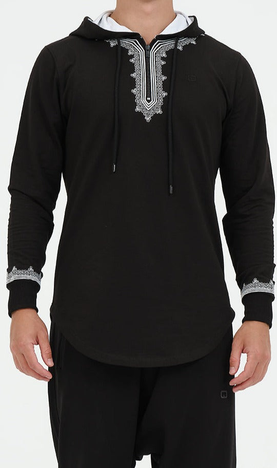 Longline Moroccan Pattern Hoodie – Halal Modestwear | Etniz