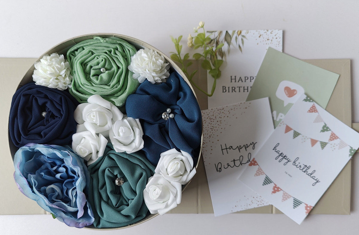 Pandora's Hijab Gift Bouquet – Midnight Blue Keepsake
