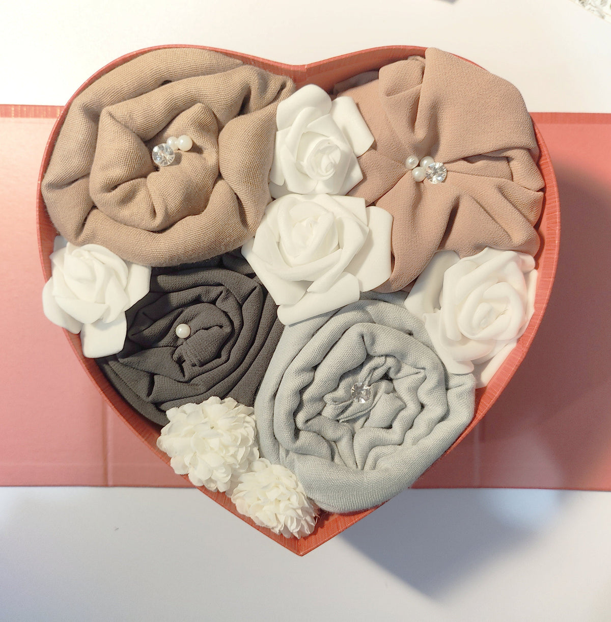 Heart Box Hijab Gift Bouquet – Personalised Luxury Gift