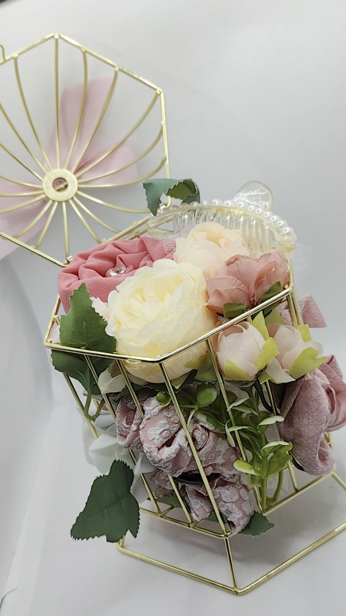 Gold Metal Birdcage Hijab Gift Bouquet – Personalised