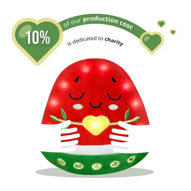 Interactive Nūr Watermelon Dua Pillow & Plushie | Islamic Toys for Kids