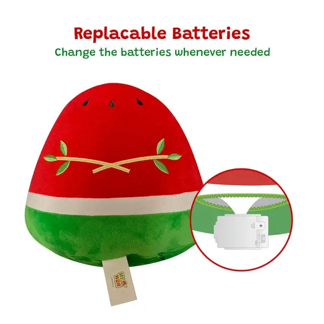 Interactive Nūr Watermelon Dua Pillow & Plushie | Islamic Toys for Kids