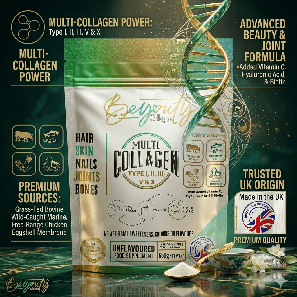Multi 5 Types Collagen Hydrolysed Peptides TYPE I, II, III, V & X - 550G