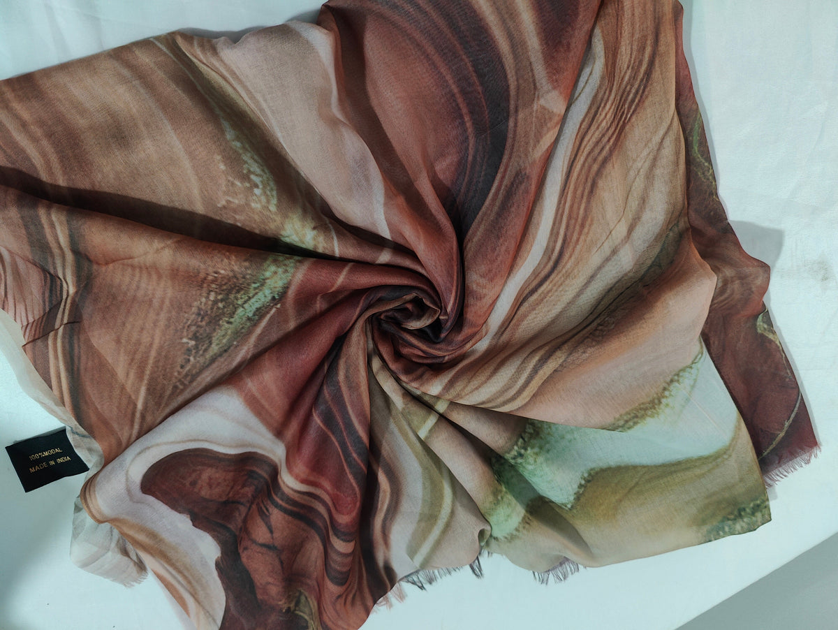Printed Watercolour Modal Hijab – 180 × 100 cm