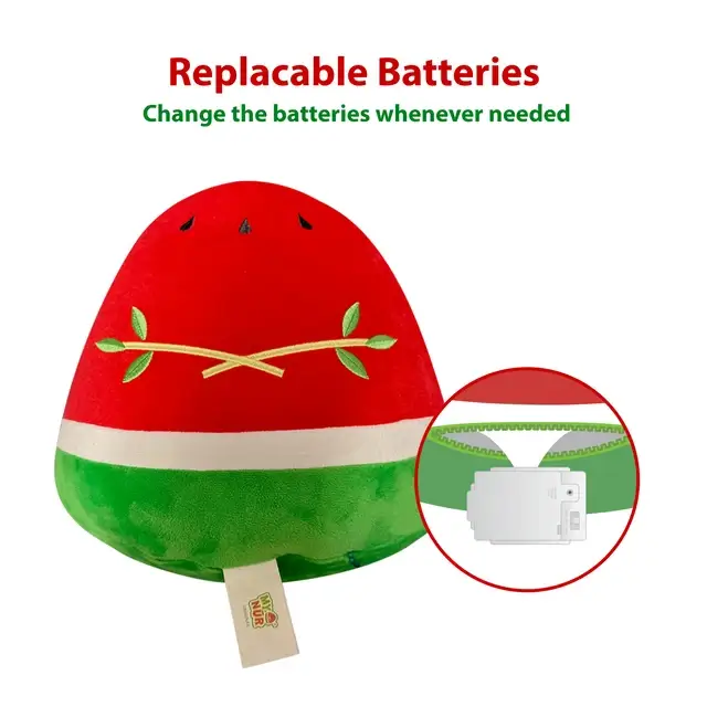 Interactive Nūr Watermelon Dua Pillow & Plushie | Islamic Toys for Kids