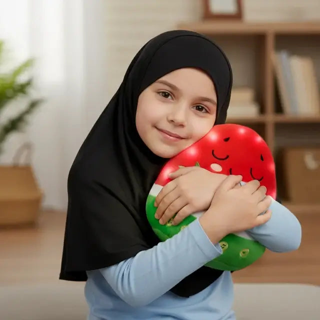 Interactive Nūr Watermelon Dua Pillow & Plushie | Islamic Toys for Kids