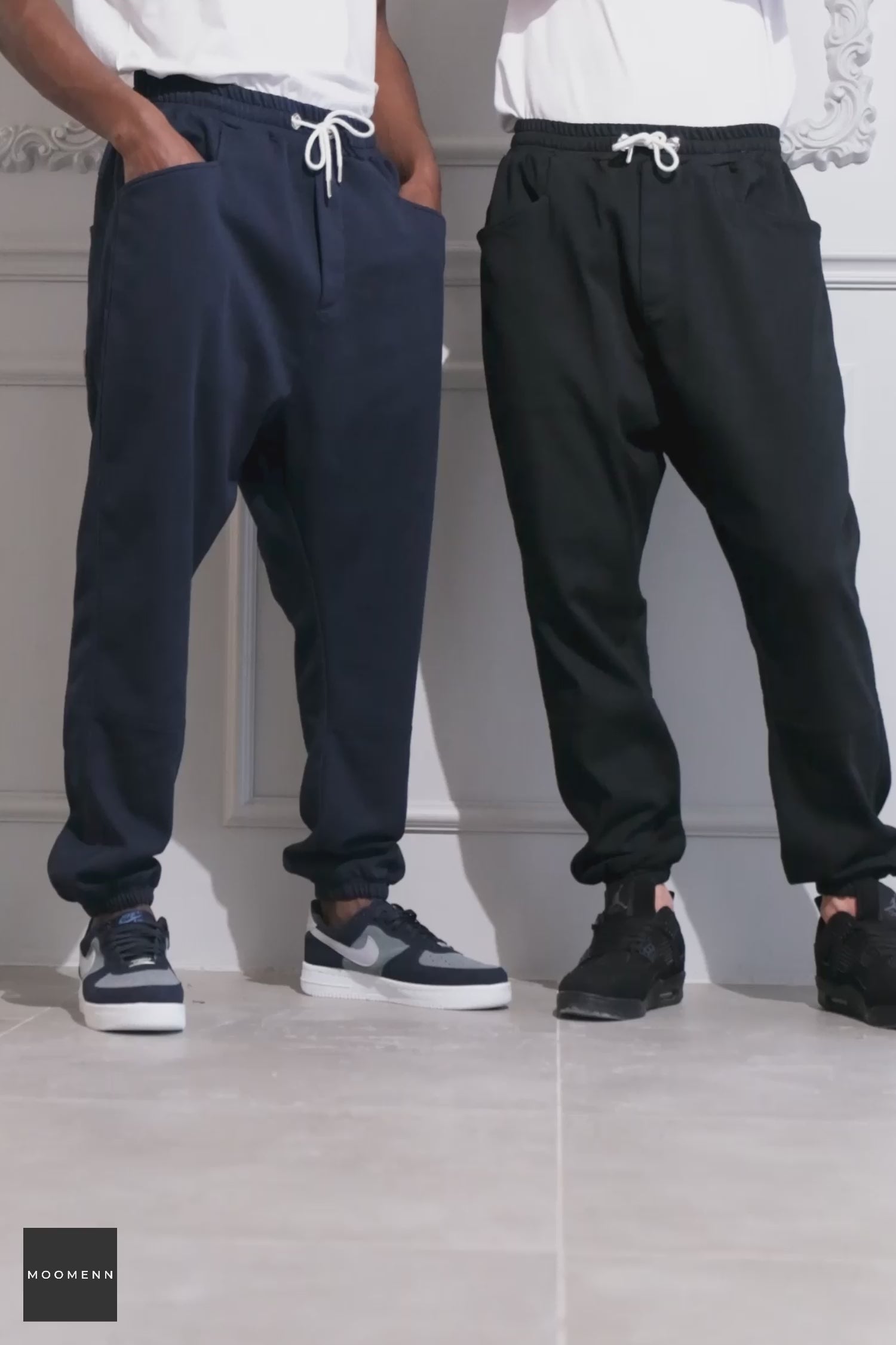 Load video: QL Relaxed Cotton STRETCH Cuffed Trousers